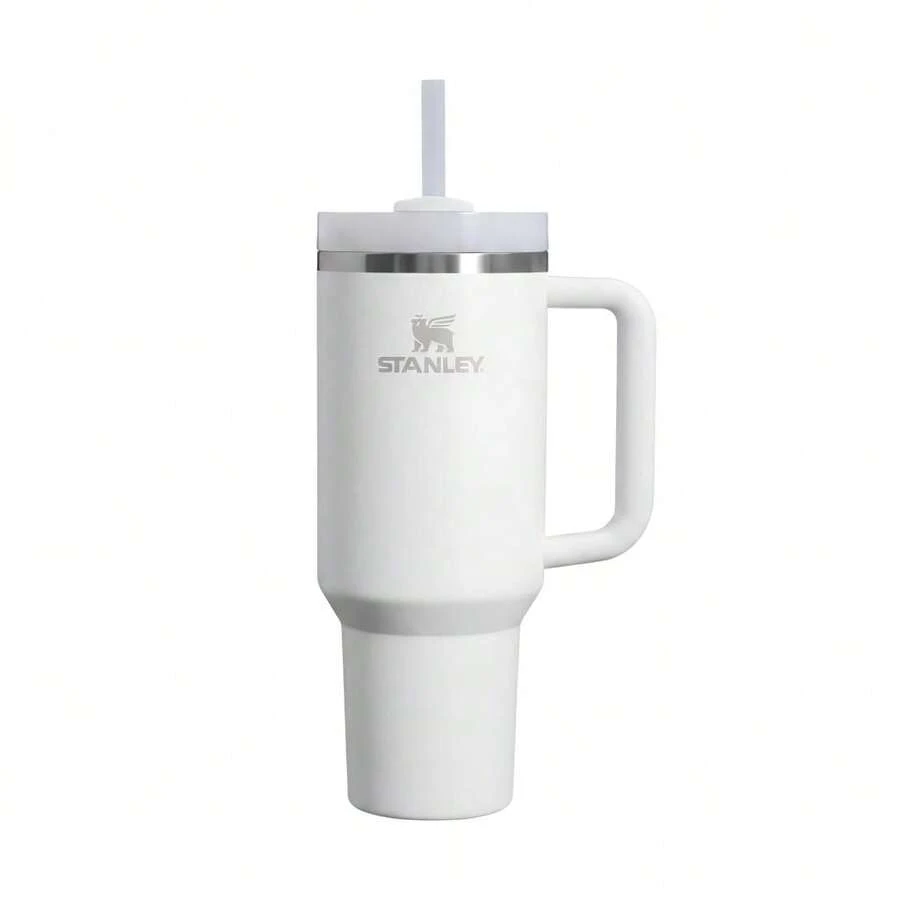 Stanley Authorized White Water Bottle With Spill-Proof Lid | 18/8 Stainless Steel Double Wall Vacuum Insulated | Flip Straw Leakproof | Dishwasher Friendly For Gym, Travel, Outdoor - 白色 - 查看 1