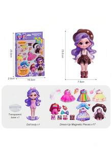 Children's DIY Magnetic Sticker Princess Dress-Up Toy Set, Magnetic Dress-Up Educational Role Play Pretend Play Toy For Parent-Child Interaction, Suitable For 3-12 Years Old Girls, Toy Gift, Birthday Gift - Multicolor - View 8