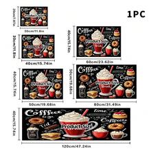 1 pieza Tapete de secado de platos, Tapete para máquina de café, Diseño de patrón de café y postre, Tapete de drenaje multiusos para mesa de comedor y cafetería, Regalo para el hogar, Decoración de escritorio - XYLSD-223 - Ver 5