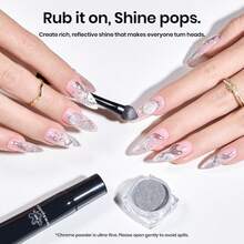 15ML Beetles 3D Gel Nail Art Set, 3-In-1 Clear No Wipe Sculpting Gel, Multi-Use For Drawing, Molding & Rhinestone Bonding Glue Gel, Comes With Silver Chrome Nail Powder, DIY Nail Decoration Supplies - 15ml sculpting gel - 查看 5