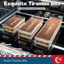 Khuôn Tiramisu Acrylic Trong Suốt Có Nắp, Khuôn Bánh Phô Mai Hình Chữ Nhật Có Thể Tháo Rời, Hộp Trưng Bày Bánh Mousse Vuông, Khay Dài Đế Bánh - trắng - Xem 6
