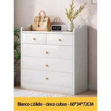 FENGSUN Guía Definitiva de Cajoneras | Cerradura de  . Diseño Estiloso . Experto en Organización - Blanco cálido - 60 x 34 x 72cm - Ver 1