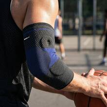 Vilico 1pc High Compression Elbow Sleeve, High-Performance Silicone Elbow Pad With 4-Way Support And Double-Sided Embedded Silicone Rings, Suitable For Tennis, Fitness, Running, Skiing, Basketball, Ideal Gift! - Multicolor - View 5