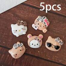 SANRIO Hello Kitty豹纹吊坠，带蝴蝶结树脂配件，DIY串珠工艺材料，珠宝和手机壳制作用品 - Charms - 查看 7