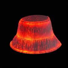Multicolor LED Fiber Bucket Hat - Cyberpunk Glow-In-Dark Cap For Techno Parties Night Glow Outdoor Cap For Concerts/Camping - White - View 6