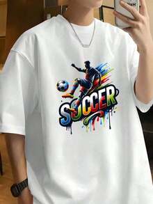 Camiseta De Verano Para Hombre, Copa Mundial De La 2026 Soccer Manga Corta, Algodón, Cuello Redondo, Varios Tamaños Disponibles - Blanco - Ver 7