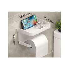 Wall-Mounted Tissue Box Holder Bathroom Toilet Paper Roll Holder Storage Rack Simple Bathroom Organizer - Multiple Colors - View 12