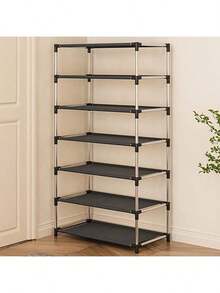 Estantería de zapatos minimalista de metal, organizador de almacenamiento de varios niveles, diseño resistente al agua y ahorrador de espacio, adecuado para el hogar, la oficina, la entrada, el dormitorio, el pasillo y el armario - Multicolor - Ver 10