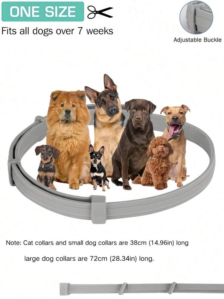 1pc 38/70cm Pet Anti-Flea & Tick Collar, Suitable For Cats & Dogs, Adjustable, Comfortable Quick-Release Design, Effective For 1 Week, Contains Natural Ingredients, For Puppies 7 Weeks+, Pet Supplies - Multicolor - View 10