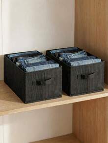 45x25x20 Cm Minimalist Design Large Capacity Closet Organizer Box - Black - View 4