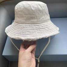 Korean Style Frayed Brim Bucket Hat, Suitable For Outdoor, Hiking, Sun Protection In Summer JZPJ - 卡其色 - 查看 4