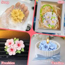 2件装玉兰花硅胶模具，3D花卉造型，适用于蜡烛、香皂、香薰石、软陶工艺品、装饰品、夏季主题派对餐桌装饰、家居装饰，柔韧可重复使用，易脱模，工艺工具 - 白色 - 查看 3