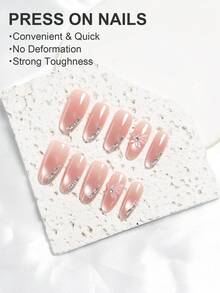 Bộ 30 miếng dán móng tay gel 3D hình oval cỡ vừa và đều, họa tiết bướm 3D, đá lấp lánh, màu nude, hiệu ứng chuyển màu, mắt mèo, nơ, kèm theo: 1 gel dẻo và 1 dũa móng. Thích hợp cho phụ nữ/bé gái sử dụng hàng ngày, dự tiệc, làm đẹp, nghệ thuật vẽ móng, quà sinh nhật, quà tặng, ngày lễ, lễ tốt nghiệp, du lịch, lễ tốt nghiệp, ngày Valentine. - Nhiều màu - Xem 5