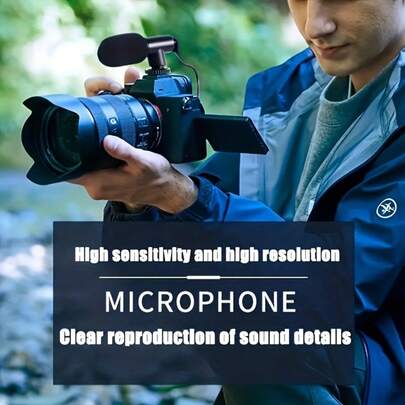 Micrófono de grabación compacto y portátil para entrevistas, micrófono de cámara mini con conector de 3.5 mm, micrófono de audio universal para transmisión en vivo, videoconferencia, fotografía y videografía