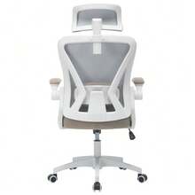 Ergonomic Mesh Office Chair With Adjustable Lumbar Support And Headrest – High-Back Executive Desk Chair For Home/Office - Khaki - View 9