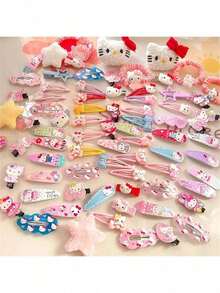 SANRIO 30件/50件Hello Kitty粉色发饰套装，Kitty猫发夹，Hello Kitty发夹，发夹，Hello Kitty发夹套装，KT猫发夹，情人节送女友礼物，可爱粉色毛绒Hello Kitty鳄鱼夹发饰套装，日系卡通KT猫发饰，发夹，婚礼派对发饰礼物 - 髮夾 - 查看 2