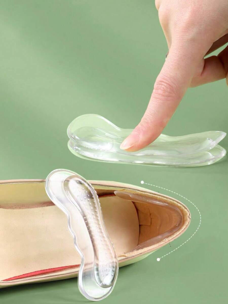 2 miếng lót gót giày bằng silicon mềm mại, thoải mái, chống ma sát.