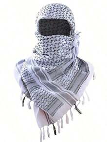 1pc European & American New Autumn/Winter Desert Style Scarf Men, Motorcycle Riding Arabic Headscarf, Soft & Warm Outdoor Style - Green 1PC - View 5