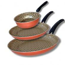 Rotoprint Non-Stick 3-Piece Frying Pan Set - Red and White - View 4