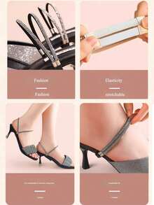 Elegant Satin Shoelaces, Non-Slip Straps For One-Size Shoes, Anti-Slip Tools For High Heels And Sandals, Can Be Installed And Secured Without Tying Shoelaces, Freeing Your Hands, Decorative For High Heels And Sandals, Convenient And Easy To Use, Suitable For High Heels, Closed-Toe Shoes, Block Heels, Closed-Toe Sandals, Anti-Slip Fixation (Different Batches Do Not Affect Use Or Quality) - View 4