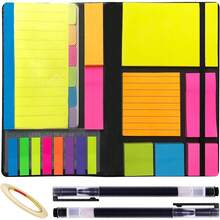 1/2/5pcs Notebook Set With Pen Holder And Random Color Index Stickers, Suitable For Study And Office Use, Random Memo Pad, Sticky Note Set School Supplies - Black - View 11