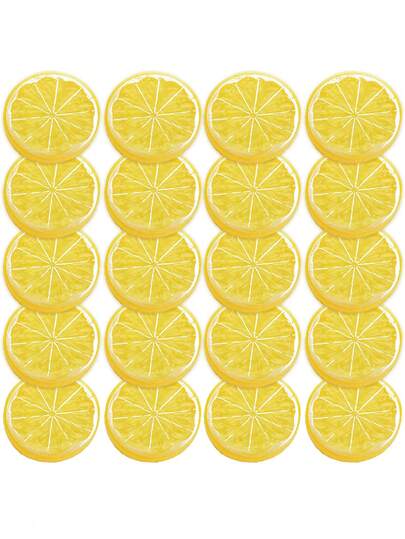 12片仿真塑料柠檬片，逼真的装饰假水果，塑料仿柠檬片，适用于水果展示、饮料装饰、家居装饰、厨房装饰、市场展示、婚礼派对、聚会、餐厅等场合，可点缀您的水果盘和碗。