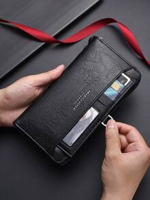 Billetera de hombre, con gran capacidad, múltiples ranuras para tarjetas, bolsa casual para teléfono, monedero - Multicolor - Ver 6