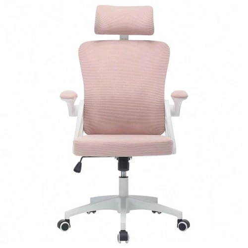 Ergonomic Mesh Office Chair With Adjustable Lumbar Support And Headrest – High-Back Executive Desk Chair For Home/Office - 粉色 - 查看 1