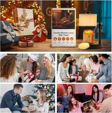 Candle Warmer Lamp With Remote Control & Timer, Dimmable Electric Wax Melt Lamp For Home Fragrance, Includes 2 Bulbs, Housewarming Birthday Gifts For Women, Bedroom Living Room Decor - Timed dimming - View 7