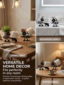 1/2pcs New Ant-Shaped Tissue Box Holder, Creative Decorative Accessory For Bathroom And Living Room, Multi-Functional Toilet Paper Storage Art Decor, Sturdy And Practical - Multicolor - View 4