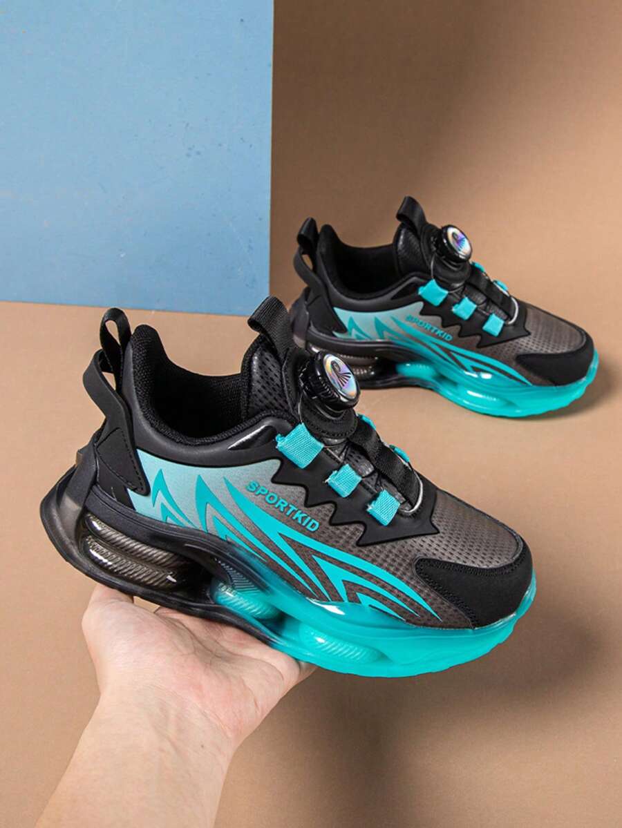 Zapatos deportivos de suela blanda y ligeros para niños, zapatos de running de piel de PU para todas las estaciones, zapatos casuales de estudiante con ajuste de moda, zapatos planos, zapatos de skate para niños grandes, zapatos de viaje adecuados para actividades interiores y exteriores - verde menta - Ver 1
