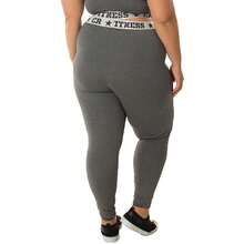 Kit 2 Leggings Elastico Exposto Plus Size Zero Transparencia Academia Fitness Feminino - Cinza Mescla e Cinza Mescla - Visão 5