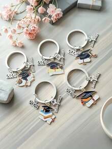 30pcs/15pcs Graduation Commemorative Keychains - Metal Inspirational Keychains With Thank You Cards, Unisex 2026 Graduation Keychains Suitable For Various Graduation Occasions, Celebration Theme, Special Function Souvenir, Rectangular, Special Function Souvenir, Cute Alloy Oil Drop Graduation Cap Keychains, Graduation Ceremony Gift, Graduation Season, Graduation Gift - Multicolor - View 9