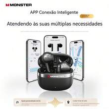 Monster Q11 True Wireless Earbuds, Semi-In-Ear Design, Bluetooth 5.4, 30H Playtime, HD Sound, Low Latency for Music & Gaming – Black - 查看 8