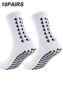 3/6双装男女通用波点防滑足球袜，透气耐穿跑步瑜伽健身运动袜 - 彩色 - 查看 10