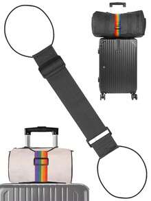 1 pezzo Cinghia per valigia, cinghia per zaino e valigia, cinghia multifunzionale per trolley con gancio esterno, adatta per valigie da viaggio leggere e piccole, elementi essenziali da viaggio, forniture per crociere - Multicolore - Visualizzare 2