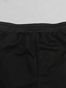 Men's Contrast Side Stripe Sweatpants, Black Loose Straight Casual Joggers, Street Sports Pants - Black - View 5