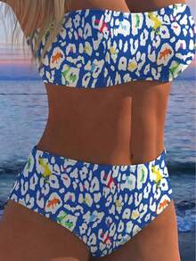Hàng mới về: Bộ bikini quây cạp cao họa tiết da báo gợi cảm 2 mảnh, thích hợp cho kỳ nghỉ. - Nhiều màu - Xem 4