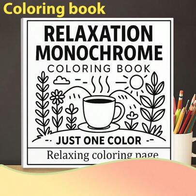 1pc Monochrome Sketchbook, Only Requires 1 Black Pen To Start Creating, Casual Entertainment, Relaxing And Stress-Relieving, Enjoy The Fun Drawing Process, A Good Choice To Pass Time, Can Be Used As A Gift (Pen Not Included)