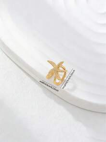 1件装女士镀金海星耳夹，优雅简约波西米亚海滩风耳环 - 金色 - 查看 3