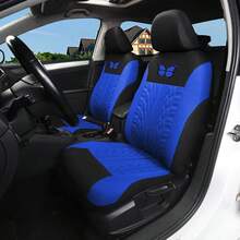 9pcs/Set (4pcs/Set) Universal Butterfly Pattern Embroidered Car Seat Covers, Polyester Fabric, Suitable For All Seasons, Handwashable, Fit For SUV, Sedan And Other Vehicle Models, Airbag Compatible, Universal Size, Tire Shape, Car Seat Protector, Full Set Car Seat Covers, Auto Accessories - Style B - View 3