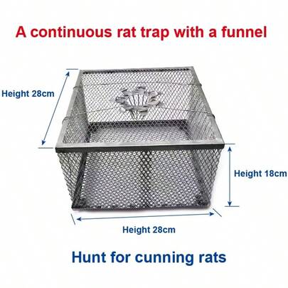 Funnel-Shaped Continuous Catch Mouse Trap, New Highly Effective Fully Automatic Cage, Efficient Household Pest Control Rat Killer