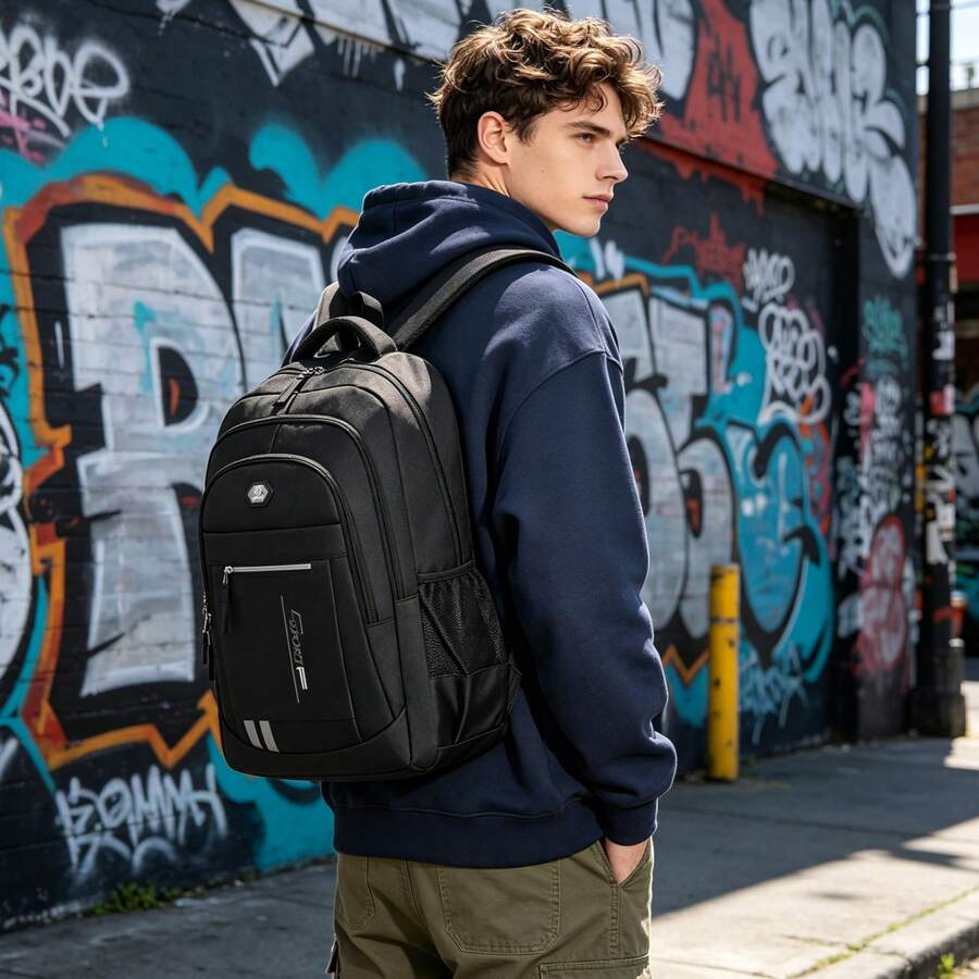 Men's Business Casual Backpack, Large Capacity Laptop Bag, Student School/Work Commute Backpack - Multicolor - View 1