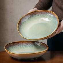 "Brilliant Flame" Ceramic Deep Plate Set, Artistic Irregular Shape Dinnerware Available In 6 Inch, 8 Inch & 8.5 Inch Sizes, Stylish Glazed Ceramic Bowls And Deep Plates Designed For Salad, Pasta, Noodles, Fresh Fruit, Soup, Dessert & Everyday Meals, Eye Catching Flame Inspired Finish Adds Modern Artistic Charm To Dining Tables, Kitchen Decor & Special Occasion Table Settings, Durable High Quality Ceramic Dinnerware Suitable For Daily Home Use, Family Gatherings, Dinner Parties, Cafes & Holiday Entertaining, Deep Dish Structure Helps Prevent Food Spills And Keeps Sauces, Soups & Pasta Secure During Meals, Elegant Contemporary Tableware With Smooth Glazed Surface For Comfortable Use And Easy Cleaning, Multifunction Ceramic Serving Plates Perfect For Modern Homes, Apartment Kitchens & Stylish Dining Experiences, Decorative Yet Practical Dish Set For Casual Dining And Formal Entertaining - 6吋 - 查看 4