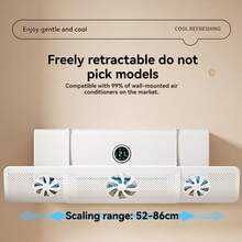 1pc Adjustable Air Conditioner Airflow Deflector With Fan, Versatile Vent Mounted Airflow Diverter, No Power Needed Easy Installation, Helps Improve Air Circulation And Comfort In Home Cooling/Heating - Hollow Out - View 5
