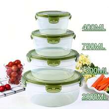 Awaoko Set 8 Buah (4 Wadah + 4 Tutup) Wadah Penyimpanan Makanan Transparan Ungu & Hijau, Pengatur Dapur, Wadah Sayuran & Buah, Kotak Makan Siang Bulat untuk Microwave, Cocok untuk Kantin, Berkemah, Piknik, Terbuat dari Plastik untuk Menyimpan Daging, Buah, Roti - Kotak Makan Siang, Kotak Bento dan Wadah Persiapan Makan Siang, Wadah Makanan untuk Kembali ke Sekolah dan Perjalanan, Peralatan Makan Dapur, Sekolah, Hadiah Wisuda - MultiWarna - View 14