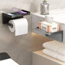 Wall-Mounted Tissue Box Holder Bathroom Toilet Paper Roll Holder Storage Rack Simple Bathroom Organizer - Multiple Colors - View 5