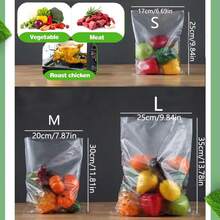 Disposable Food Storage Bags, Multiple Sizes Available, Resealable Bags Suitable For Freezing, Heating, Kitchen And Travel. Multipurpose Snack Bags, Sandwich Bags. - View 2
