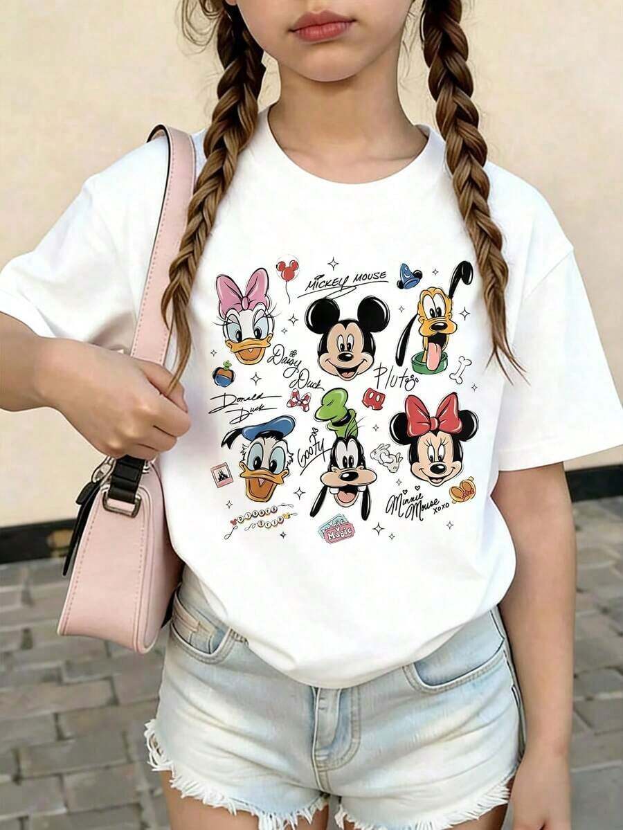 This T-Shirt, Featuring Signature Designs Of Mickey And His Friends, Is Perfect For Boys And Girls To Wear To Holiday Parties, Family Gatherings, Outdoor Activities, And Trips, And Makes A Great Gift For Children Visiting Disneyland. - 白色 - 查看 1