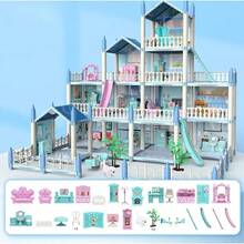 Juguetes para casas de muñecas Juguetes para la casa de las niñas Contiene e iluminación - Azul 14 Habitaciones+2 muñecas+Luz GTIN - Ver 4